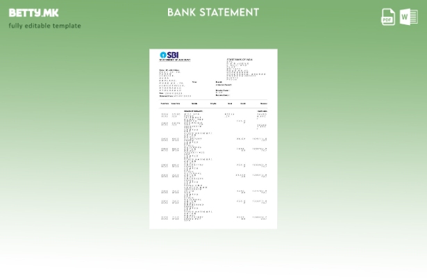 Модерен стил Шаблон за збор страници за изводи од банка на Државната банка на СА